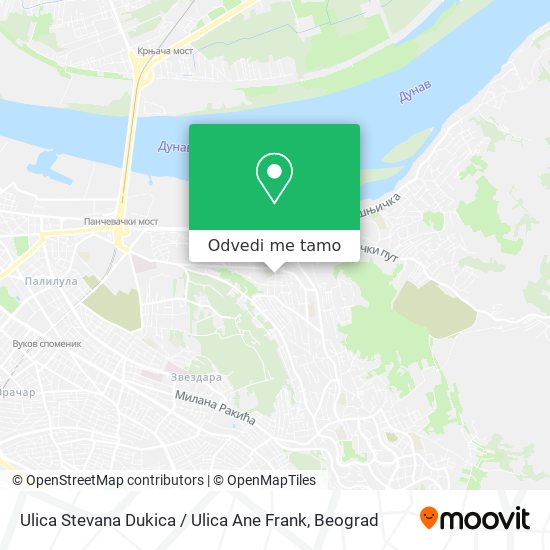 Ulica Stevana Dukica / Ulica Ane Frank mapa