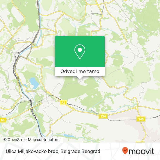 Ulica Miljakovacko brdo mapa