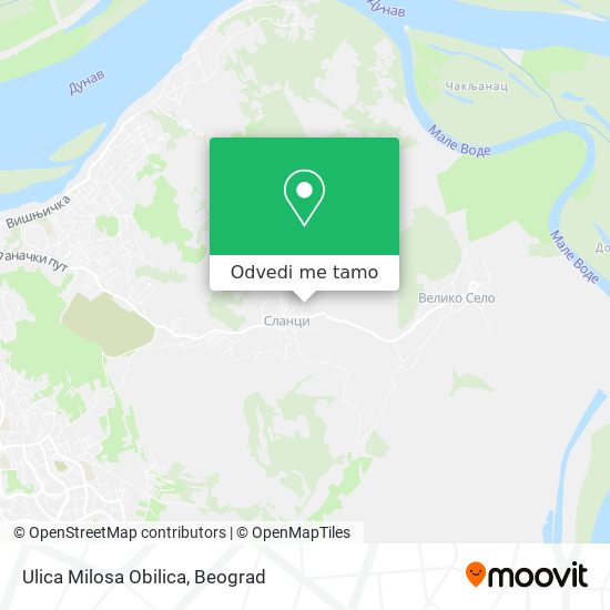 Ulica Milosa Obilica mapa