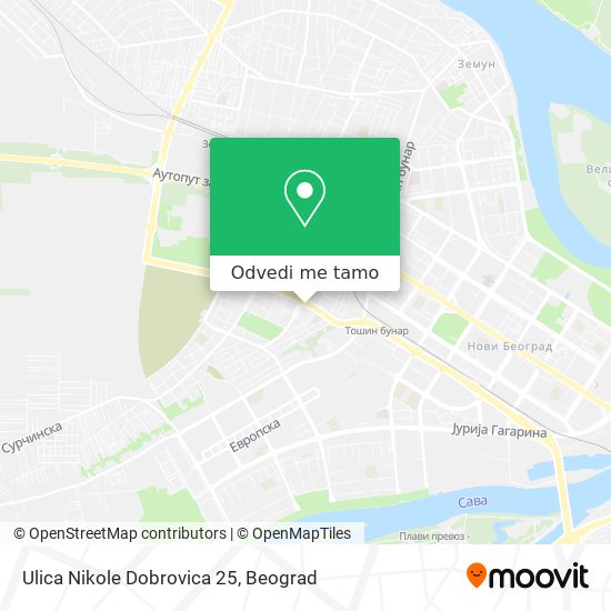 Ulica Nikole Dobrovica 25 mapa