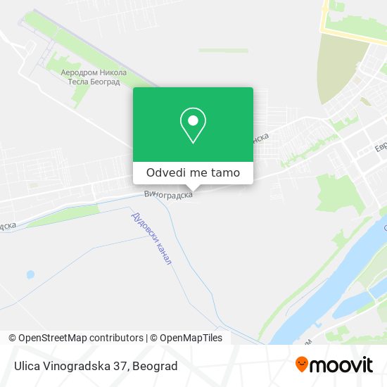 Ulica Vinogradska 37 mapa