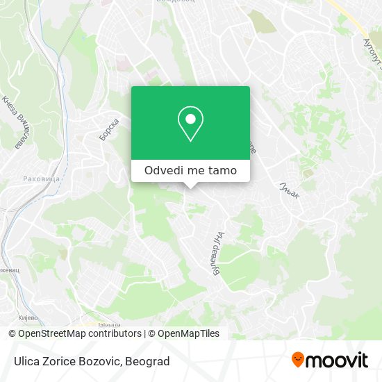 Ulica Zorice Bozovic mapa