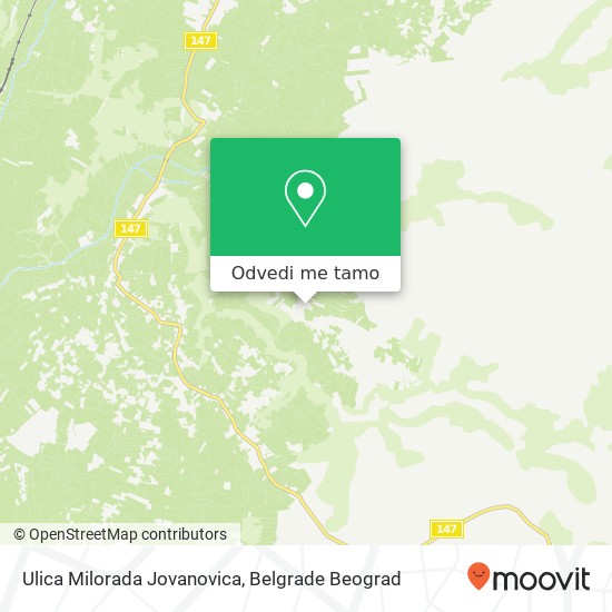 Ulica Milorada Jovanovica mapa