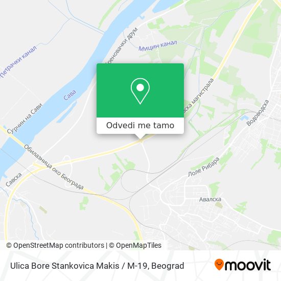 Ulica Bore Stankovica Makis / M-19 mapa