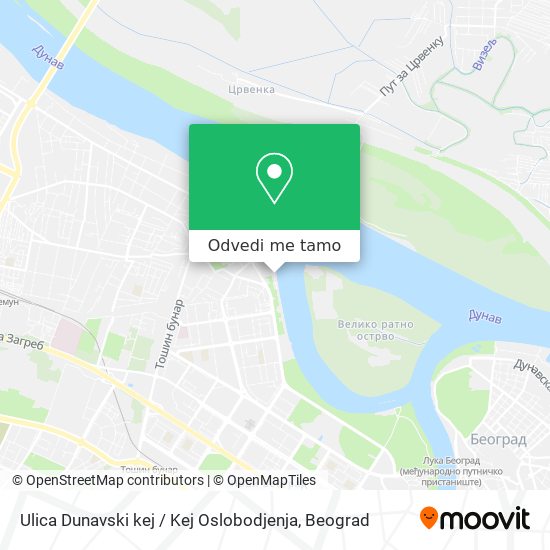 Ulica Dunavski kej / Kej Oslobodjenja mapa