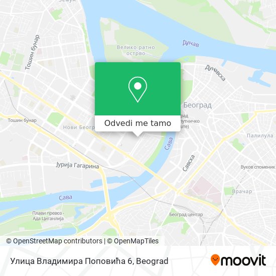 Улица Владимира Поповића 6 mapa