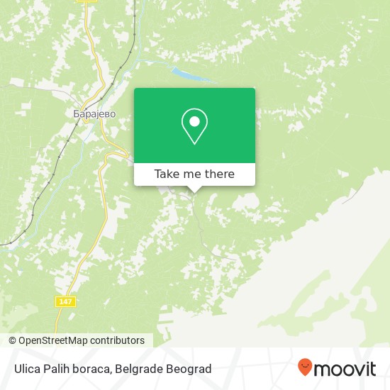 Ulica Palih boraca mapa