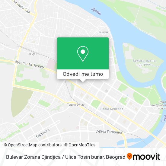 Bulevar Zorana Djindjica / Ulica Tosin bunar mapa