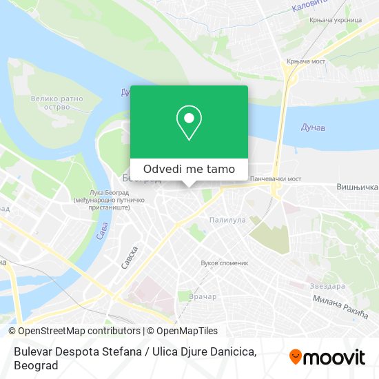Bulevar Despota Stefana / Ulica Djure Danicica mapa
