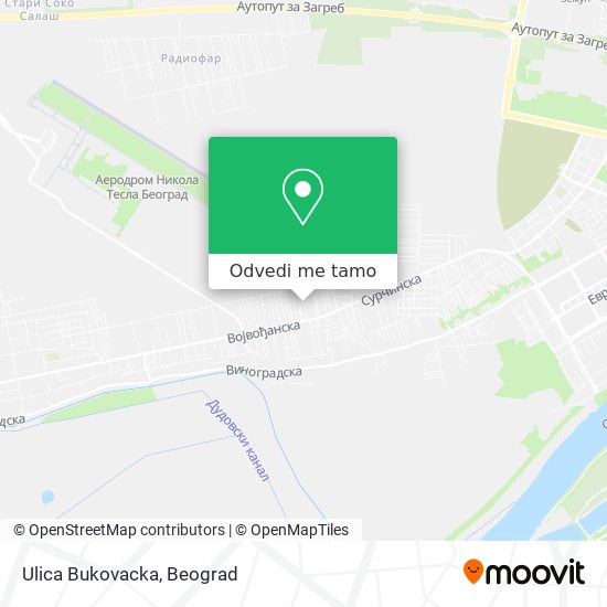 Ulica Bukovacka mapa