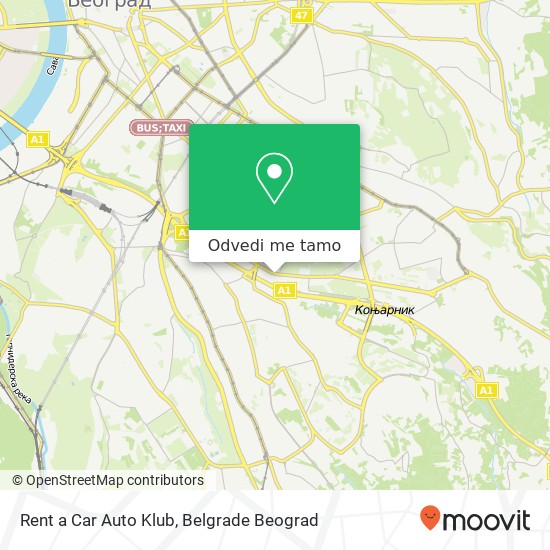 Rent a Car Auto Klub mapa