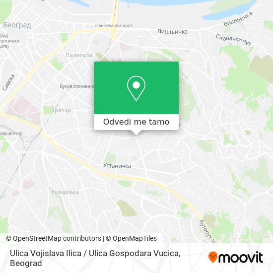 Ulica Vojislava Ilica / Ulica Gospodara Vucica mapa