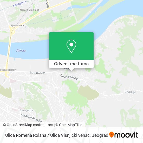 Ulica Romena Rolana / Ulica Visnjicki venac mapa