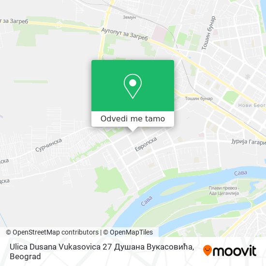 Ulica Dusana Vukasovica 27 Душана Вукасовића mapa