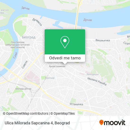 Ulica Milorada Sapcanina 4 mapa