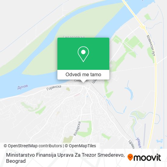 Ministarstvo Finansija Uprava Za Trezor Smederevo mapa