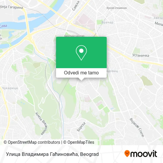 Улица Владимира Гаћиновића mapa