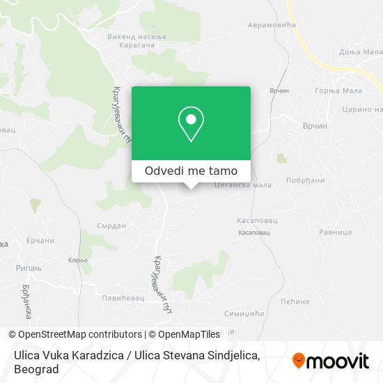 Ulica Vuka Karadzica / Ulica Stevana Sindjelica mapa