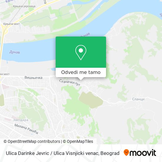 Ulica Darinke Jevric / Ulica Visnjicki venac mapa
