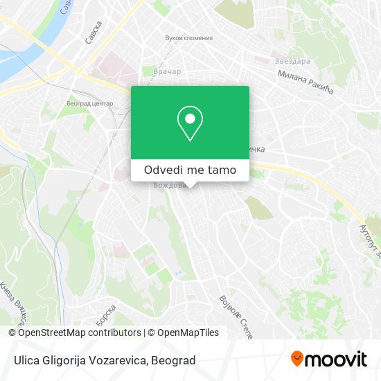 Ulica Gligorija Vozarevica mapa