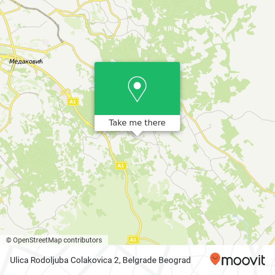 Ulica Rodoljuba Colakovica 2 mapa