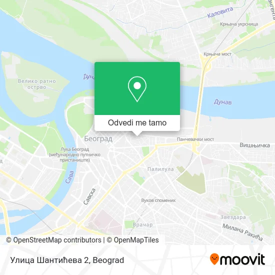 Улица Шантићева 2 mapa