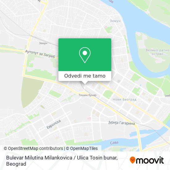 Bulevar Milutina Milankovica / Ulica Tosin bunar mapa
