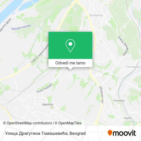 Улица Драгутина Томашевића mapa