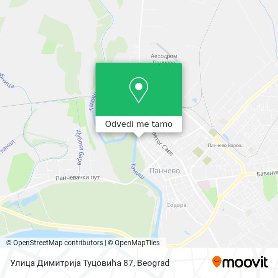 Улица Димитрија Туцовића 87 mapa