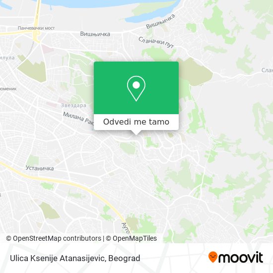 Ulica Ksenije Atanasijevic mapa
