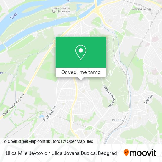 Ulica Mile Jevtovic / Ulica Jovana Ducica mapa