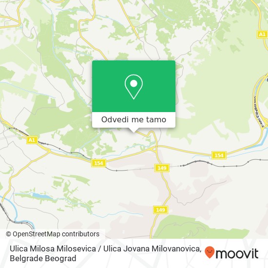 Ulica Milosa Milosevica / Ulica Jovana Milovanovica mapa