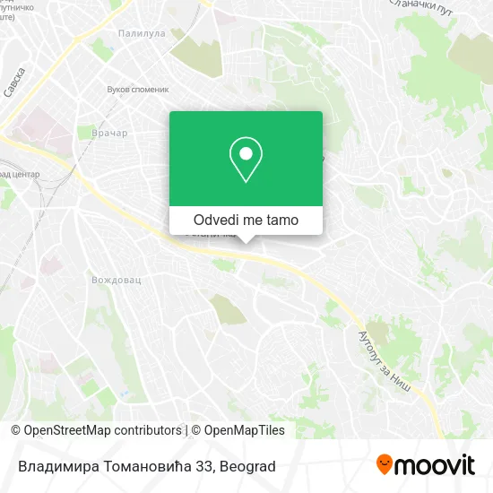 Владимира Томановића 33 mapa