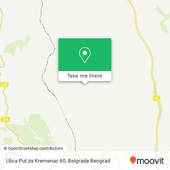 Ulica Put za Kremenac 60 mapa