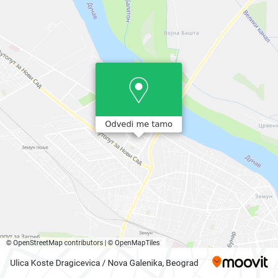 Ulica Koste Dragicevica / Nova Galenika mapa