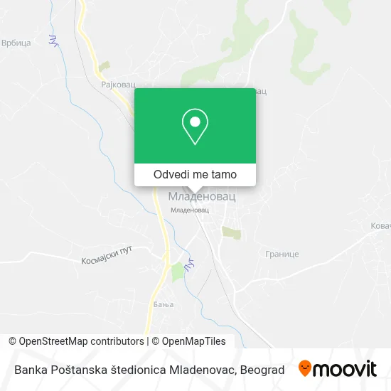 Banka Poštanska štedionica Mladenovac mapa