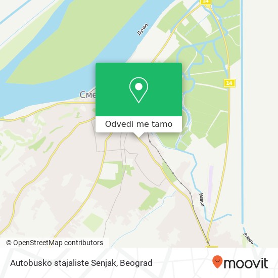 Autobusko stajaliste Senjak mapa