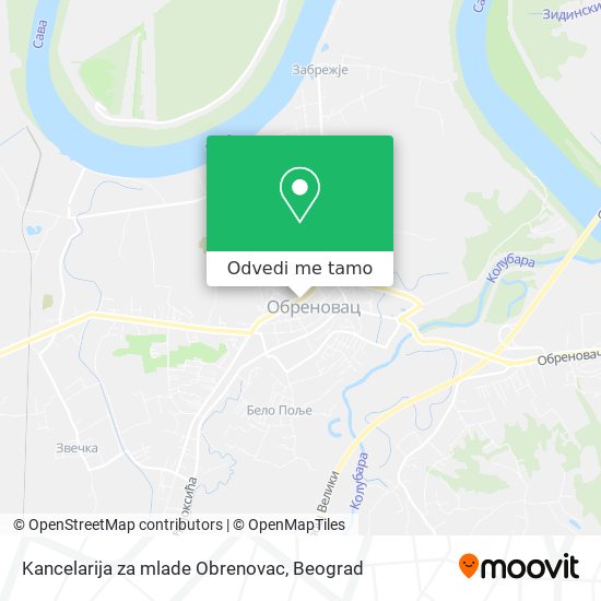 Kancelarija za mlade Obrenovac mapa