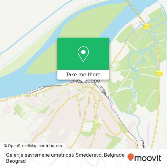 Galerija savremene umetnosti Smederevo mapa