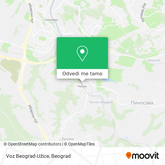 Voz Beograd-Užice mapa