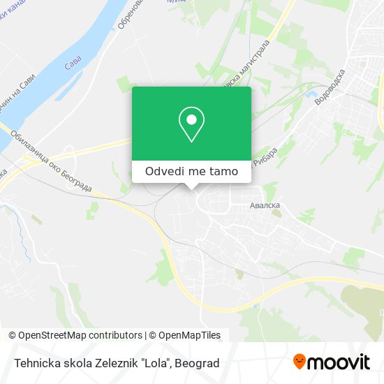 Tehnicka skola Zeleznik "Lola" mapa