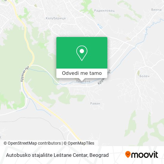 Autobusko stajalište Leštane Centar mapa