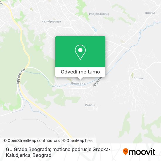 GU Grada Beograda; maticno podrucje Grocka-Kaludjerica mapa