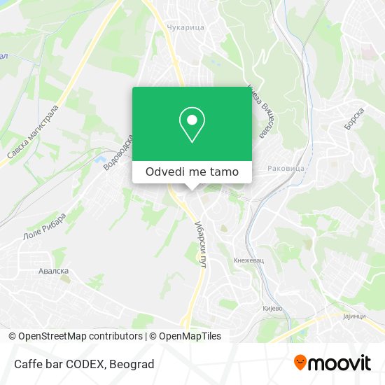 Caffe bar CODEX mapa