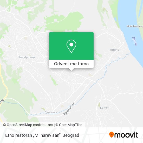 Etno restoran „Mlinarev san” mapa