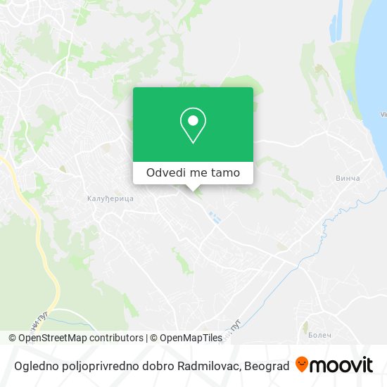 Ogledno poljoprivredno dobro Radmilovac mapa