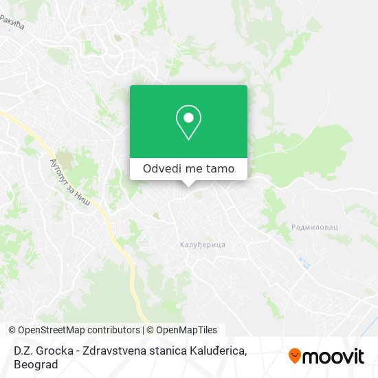 D.Z. Grocka - Zdravstvena stanica Kaluđerica mapa