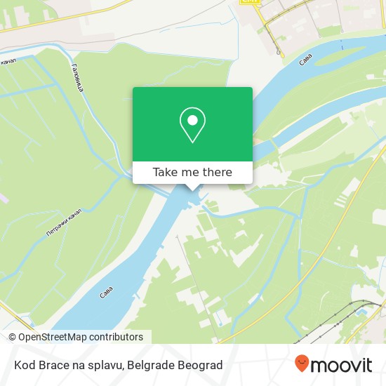 Kod Brace na splavu mapa