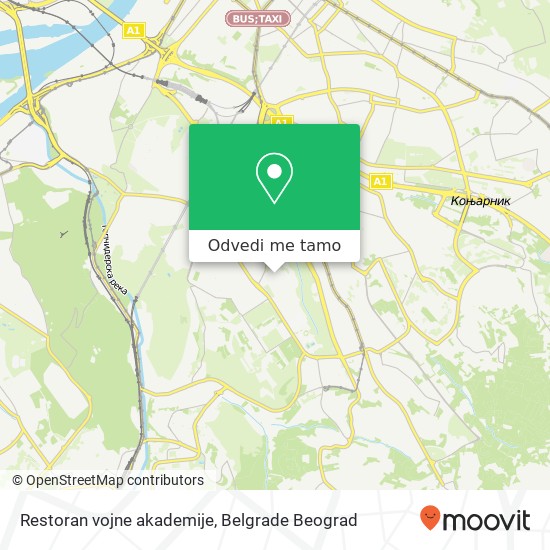 Restoran vojne akademije mapa