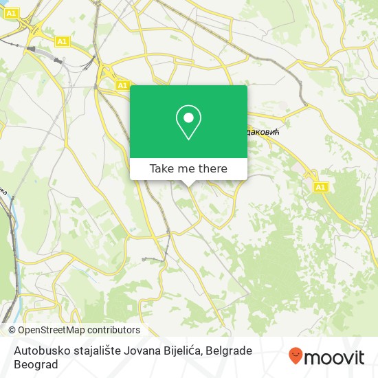 Autobusko stajalište Jovana Bijelića mapa